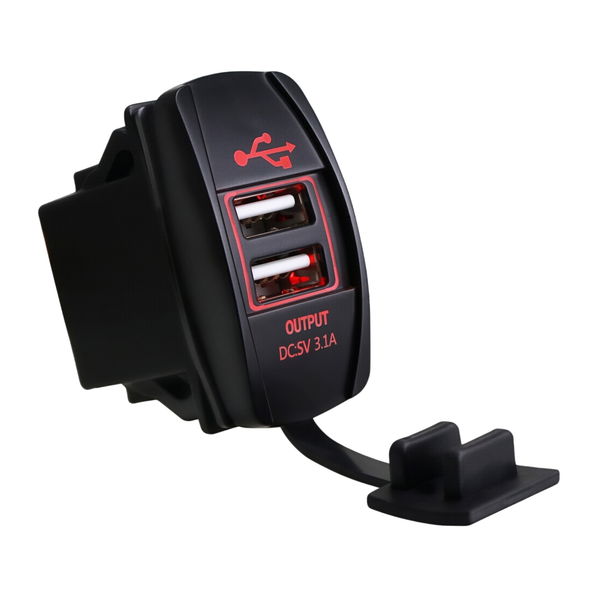 Car motorcycle car charger dual USB car charger waterproof mobile phone charger 12-24v Universal