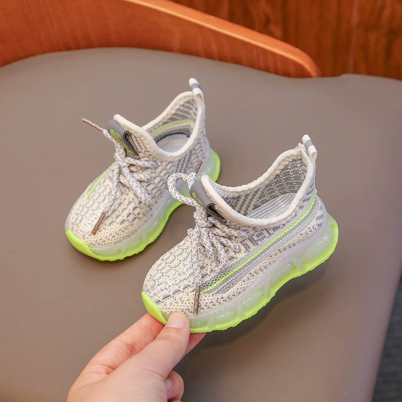 Детские кроссовки из трикотажа, дышащие сетчатые туфли, весенне-осенние тканевые туфли, осенние туфли 2022 года, повседневная обувь для мальчиков и девочек, для малышей