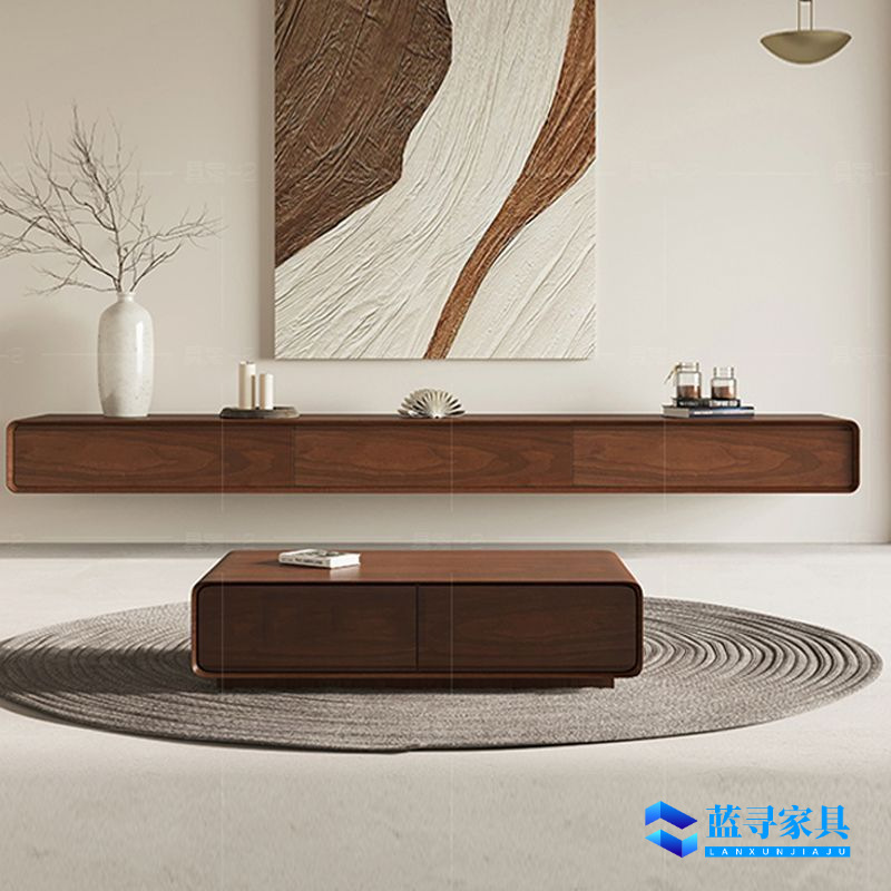 Suspended Solid Wood Wall-Mounted Tv Cabinet Small Apartment Narrow Suspended Ultra-Thin Hanging Wall-Mounted Minimalist Hanging Cabinet Tv Cabinet