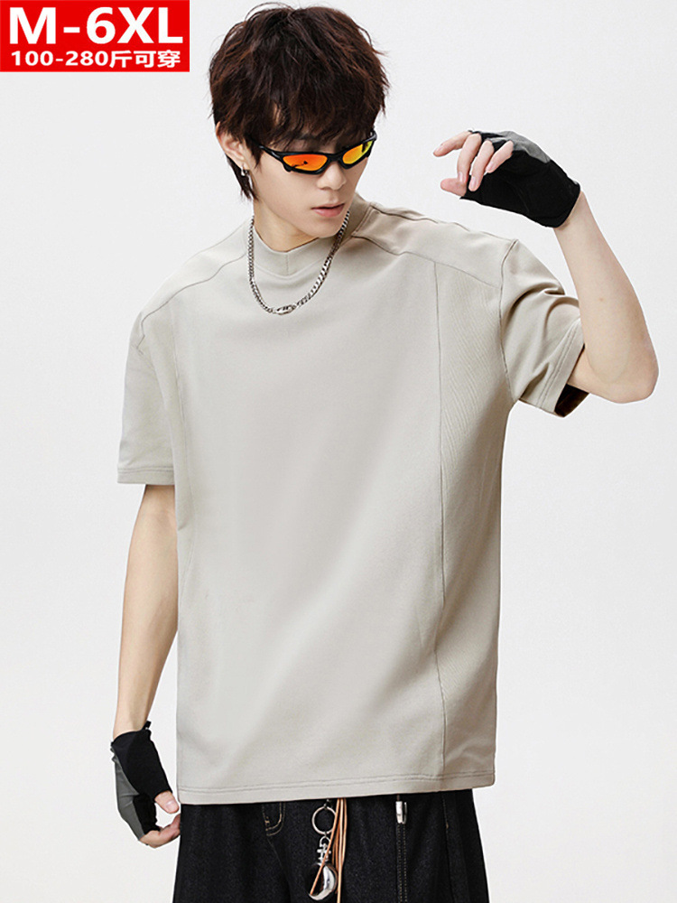 Summer fashionable knitted solid color short sleeve T-shirt with a…