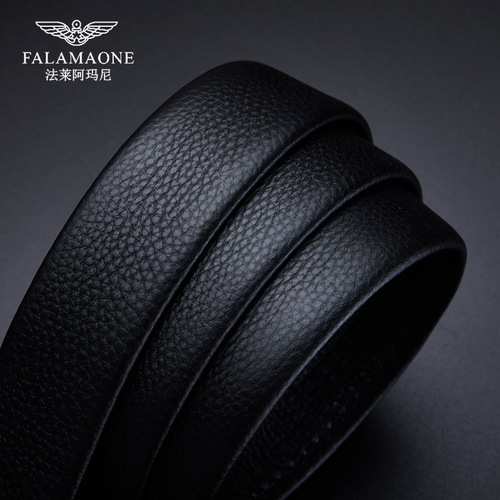 Fale Armani Men's Leather Belt with Genuine Leather Buckle, Trendy Youthful Design—Perfect for Business Pants