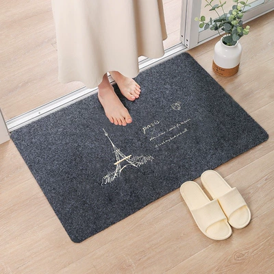 Avtomobil döşəmə paspasları – the Entrance Floor Mats Set - embroidered-gray-iron-tower-4060cm