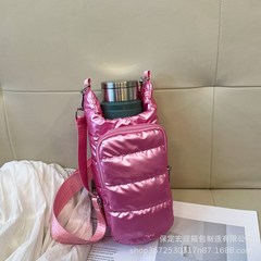 携帯ダウンボトルセットファッション保温シュークリームカップセット多機能水筒保護袋屋外防水斜めショルダーバッグ