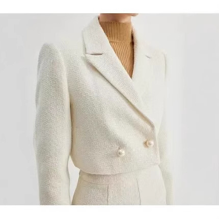 Cross-Border Wholesale New Women's Clothing European and American Style French Texture Fashion Design Short Tweed Style Suit Jacket