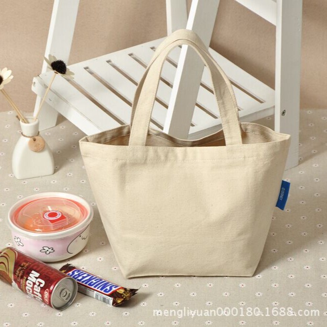 帆布袋厂家半棉半帆布便当袋纯棉加厚手提购物袋棉布袋规格可定