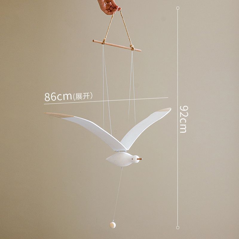 木製の飛んでいるカモメリビングルームバルコニー窓空中ペンダント子供部屋アートクリエイティブハンギングペンダント|undefined