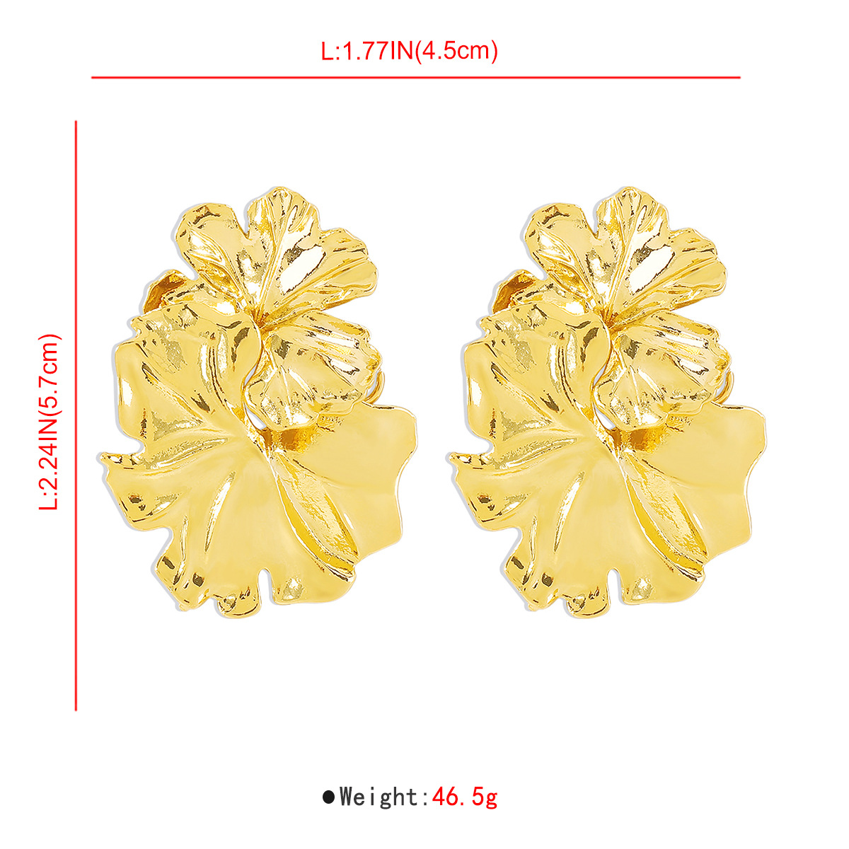 42g Weight 0.03µm Gold Plating Thickness Electroplated Gold Plating Process 201 Stainless Steel Ear Needle Material Golden Plated Plating Material Ear Studs Classification 1 Pair Quantity Holiday, Daily Occasion Alloy Material Geometric Pattern Women's Gender IG Style, Casual, Exaggerated Style Plating Craft 1 Pair IG Style Casual Exaggerated Geometric Alloy Ear Studs 47