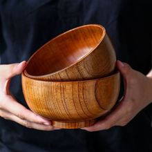 酸棗木碗木頭碗家用日式兒童飯碗大號木質湯碗木勺餐具套裝