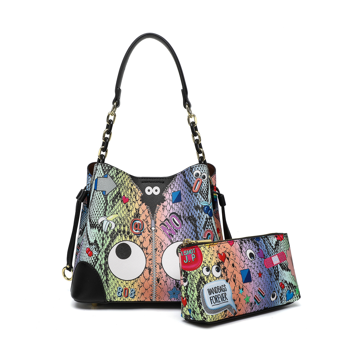 Bolso de mano de impresión de serpiente de alto nivel europeo y americano clásico de hebilla magnética bolso de precio único bolso de mujer 2741 - 1 #