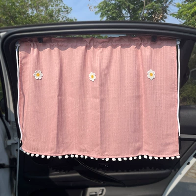 side car curtains, Car curtains - huiqi-hot-seller-single-sheet-of-three-little-flowers-mega-discount-rose-red