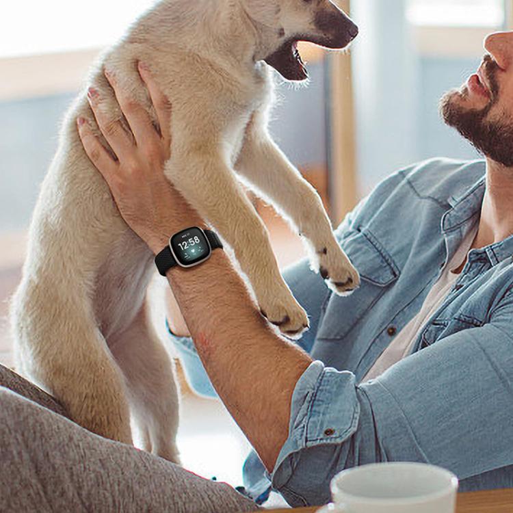 xDfind Correa elástica de trenzado de nylon ondulada con hebilla de ajuste para Fitbit Versa 4 / 3 / Sense2 / 1