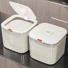 家庭用米桶防虫防湿密封雑穀桶貯蔵米箱食品級カバー透明キッチン小麦粉米筒