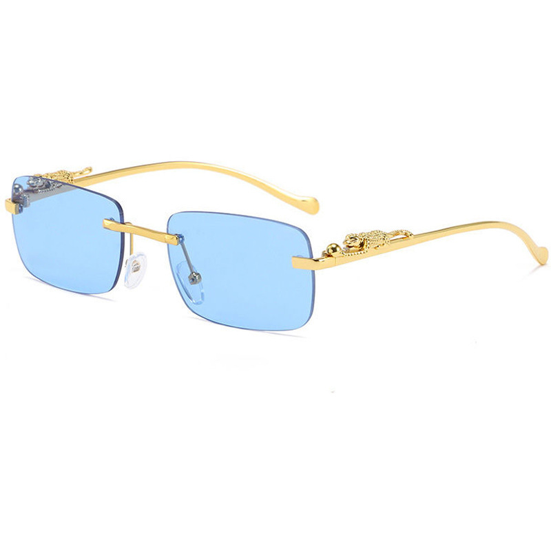 Modische Eckige Randlose Sonnenbrille Für Damen Und Herren_voghion.com