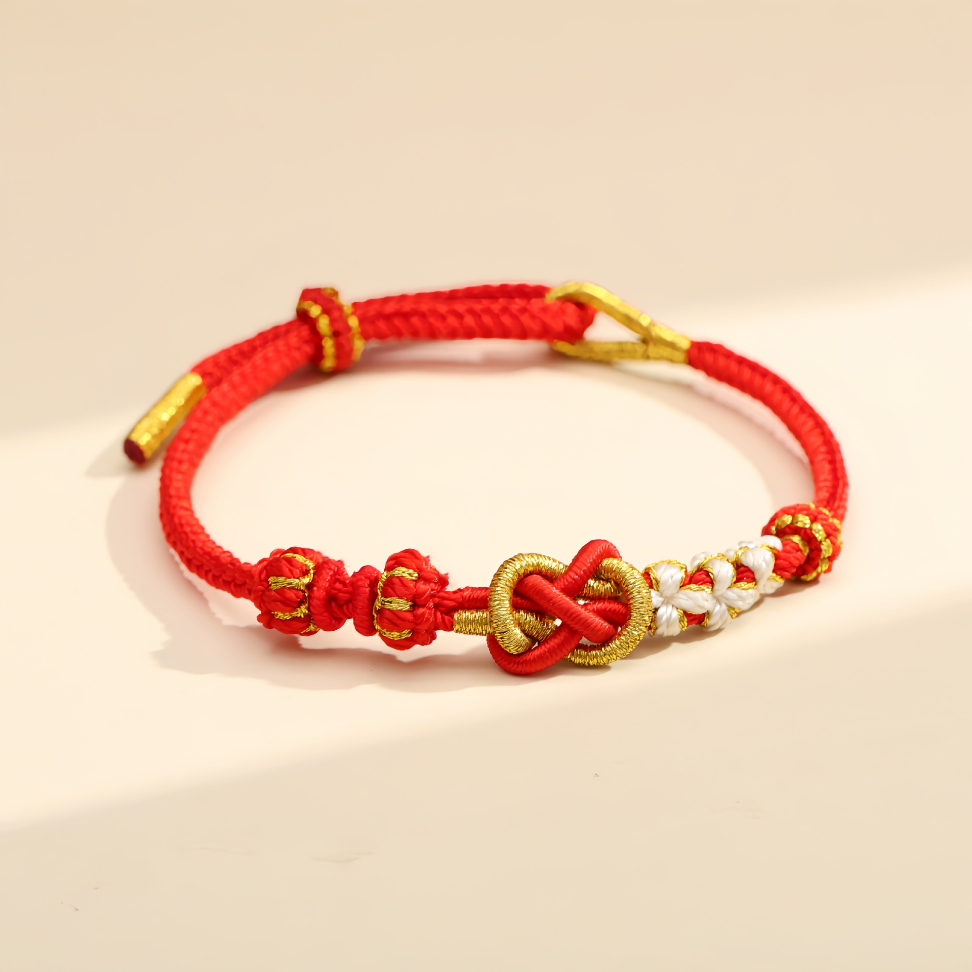Double money knot red (three peach blossoms)