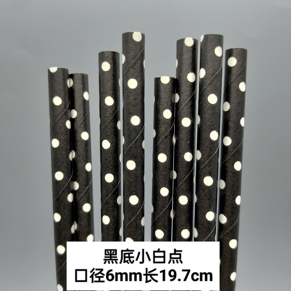 Red de papel rojo paja desechable degradable color dot papel paja jugo bebida postre Mesa decorativa paja