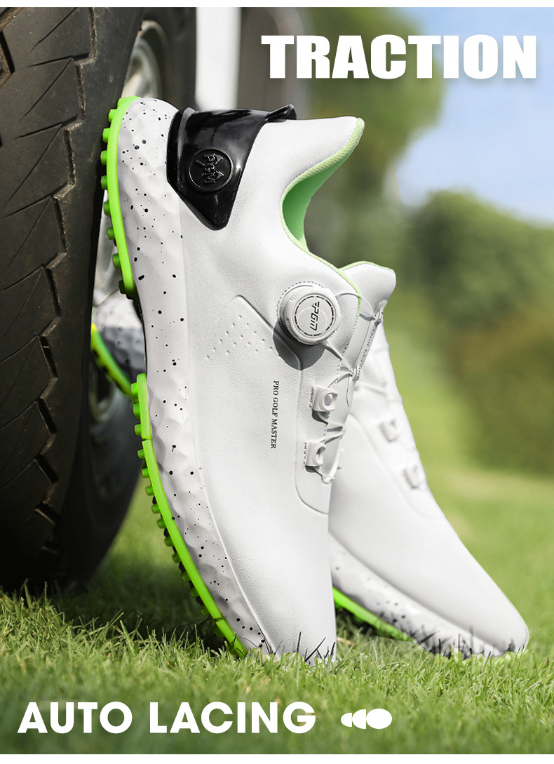 Giày Golf PGM Nam Chống Thấm Nước Phiên Bản Rộng Đệm Núm Dây — Mực trắng [Đế giữa chống sốc/gai chống trượt/mặt trên chống thấm nước] XZ441 chi tiết 12