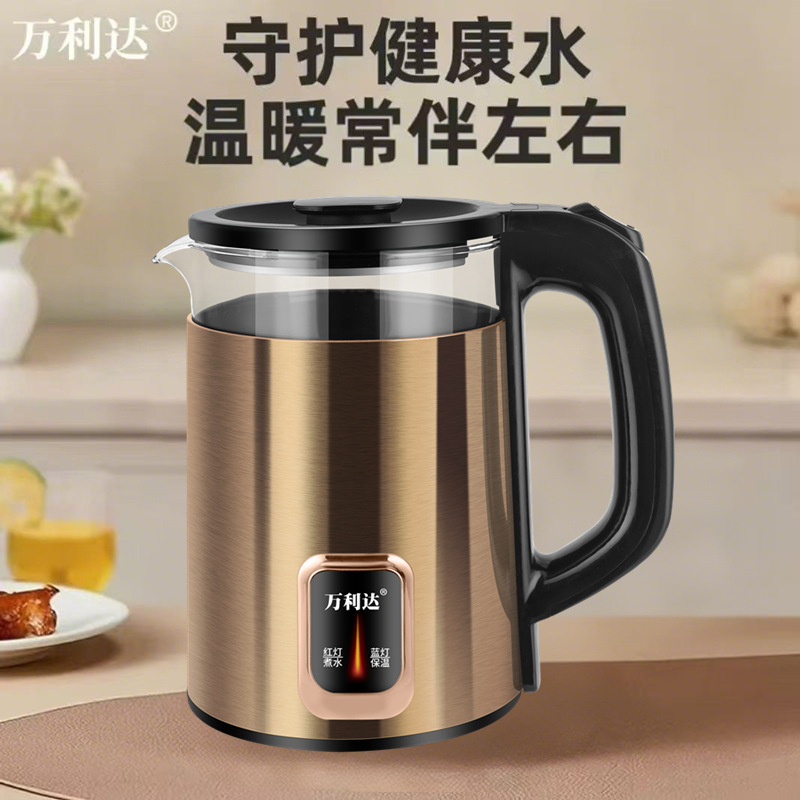 万利達高硼珪酸ガラス電気ケトル、恒温自動電源オフ、寮用大容量、空焚き防止|undefined