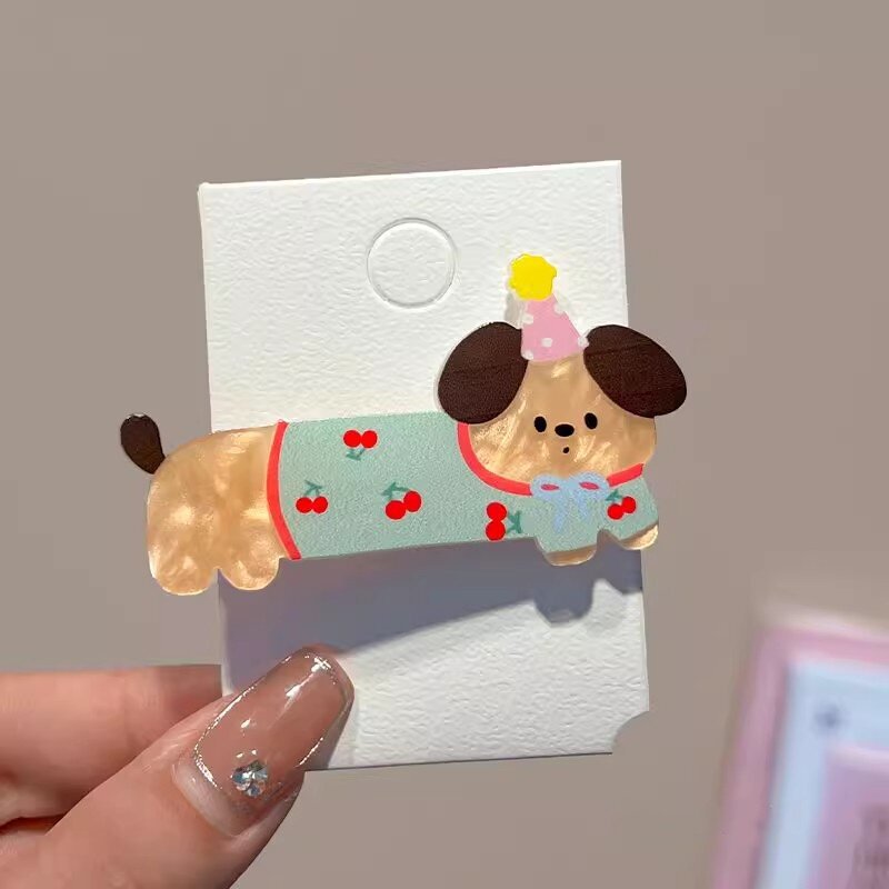 3#cherry dog hairpin 6cm
