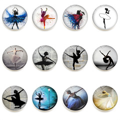 Shadow of a ballet dancer fridge magnet time gem dance art magnetic glass whiteboard sticker decoration 25mm
