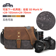 Seven-color cotton outdoor photography bag digital SLR camera bag retro waterproof canvas with cowhide micro shoulder bag cross-border