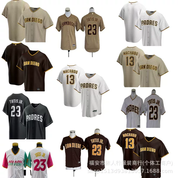 Mlb Padres Jersey 13 # Machado23 # Tatisjr. Embroidered Baseball San Diego Padres Jersey