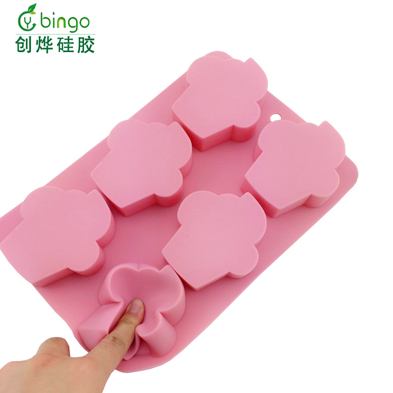 厂家直销创意硅胶蛋糕模DIY手工雪糕模六连硅胶冰淇淋模具制冰模