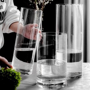 Vase decoration living room flower arrangement transparent glass bottle hydroponic horse drunk Wood rich bamboo special wide mouth hydroponic utensils large