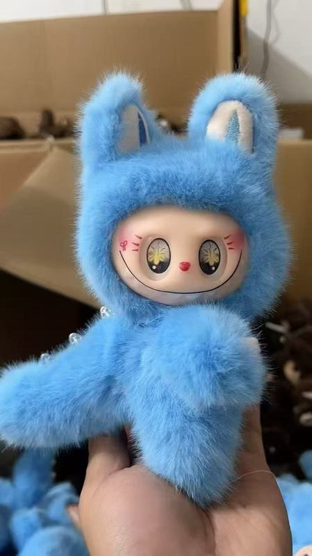 改娃小天使小首领20cm拉布布labubu20cm手办公仔毛绒搪胶裸货潮玩|undefined