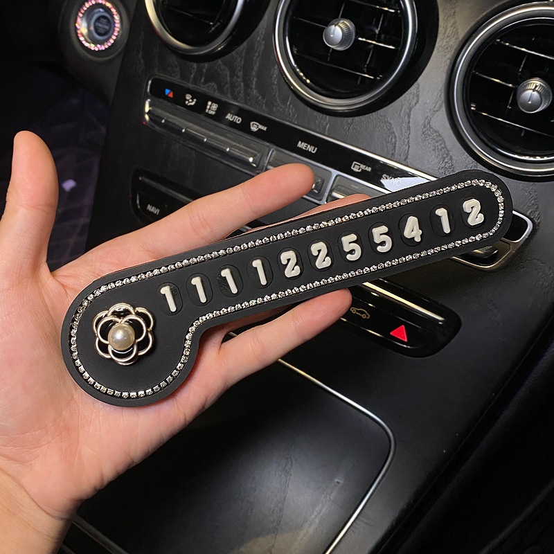 Placa de estacionamiento temporal para automóvil, placa de matrícula, decoración, transferencia creativa de automóvil, tarjeta de automóvil, placa de teléfono, automóvil de dama linda