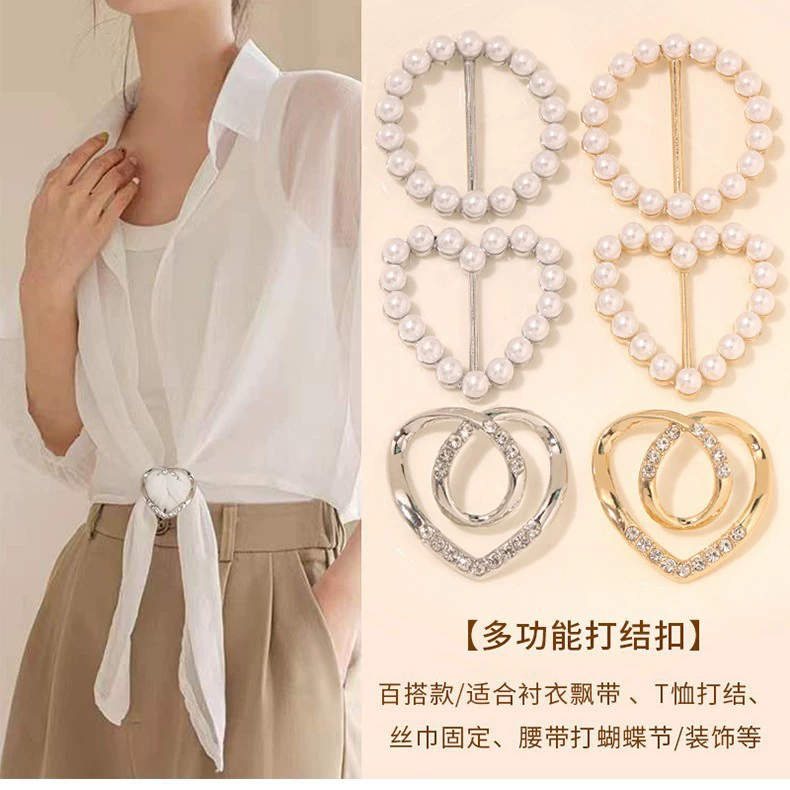 Угловая пряжка для одежды, пряжка для шелкового шарфа, пряжка для фиксации рубашки на талии и подоле, высококачественная футболка с украшением на пуговицах.