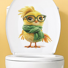 外貿卡通可愛傲嬌雞兒童臥室浴室馬桶貼家居裝飾牆貼貼紙自粘批發