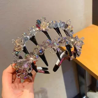 复古轻奢重工水晶带齿发箍女高级感带齿防滑韩版精致气质发卡发饰
