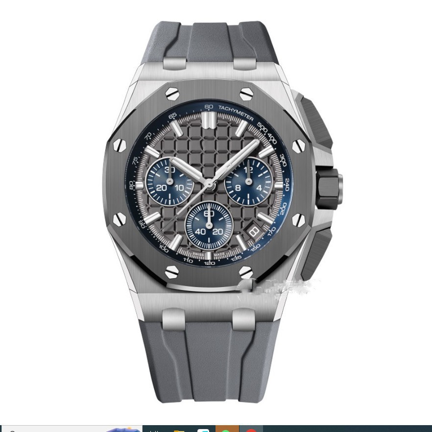 2024 Independent Station Foreign Trade Explosions A Swiss High-end Six-pin Men's Quartz Watch Men's Silicone Band Sports