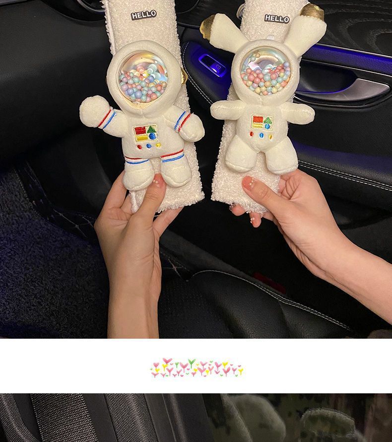 Car seat belt shoulder protective cover personality cute cartoon shooting a pair of goddess cartoon soft lengthened car safety belt