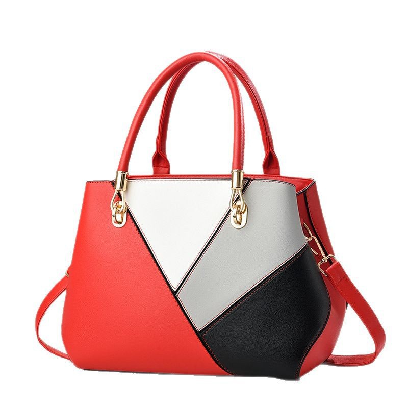 Bolso de Mujer Taizhou, Éxito de Ventas en el Comercio Exterior, Nuevo Modelo 2025, Moderno, con Bloques de Color, Bolso Tote de Gran Capacidad, Bolso Bandolera