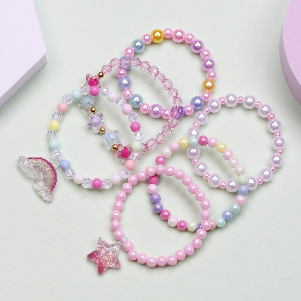 Fashion Letter Butterfly Plastic Beaded Kid's Bracelets 6 Pieces display picture 11