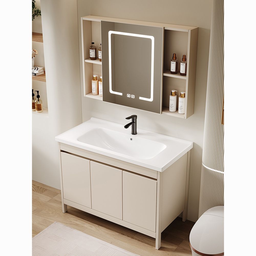 Cream-Style Floor-Standing Bathroom Cabinet Washbasin Cabinet Combination Washbasin Cabinet Bathroom Integrated Washstand