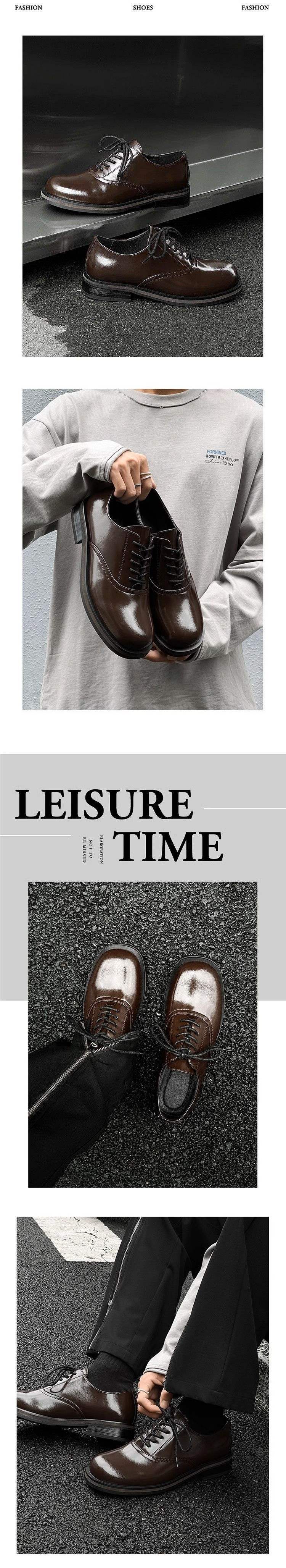 ShoeVault, scarpe da uomo eleganti, in stile giapponese, con suola spessa e punta quadrata, per pendolari, affari, sposo, casual, versatili e alla moda_voghion.com