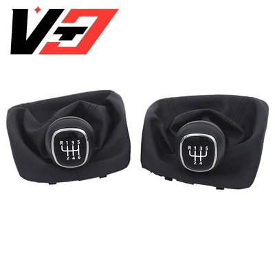 Suitable for Skoda Octavia A5 A6 2004-2012 Chrome Gear Shift Lever with Leather Cover