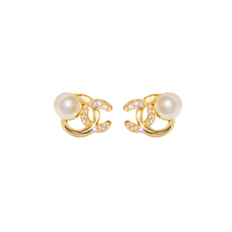 Серебряная игла, маленькие модные серьги, образец серебра 925, стиль Chanel, простой и элегантный дизайн, интернет-знаменитость