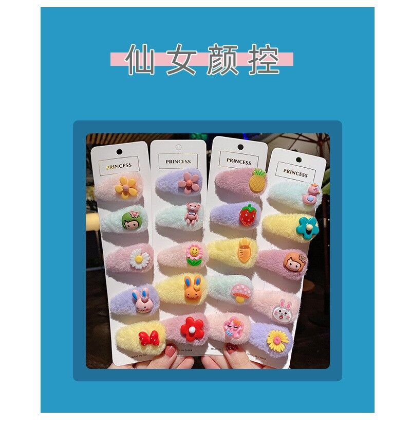 plush cartoon hairpin