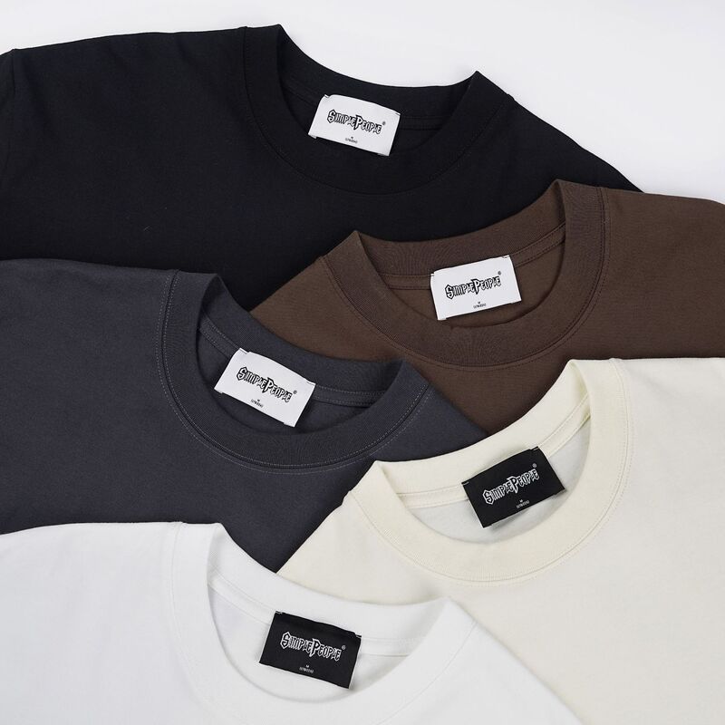 Heavy 260g large drop-shoulder double-yarn Solona craft men's and women's same simple casual short-sleeved top three-proof T-shirt Heavy 260g large drop-shoulder double-yarn Solona craft men's and women's same simple casual short-sleeved top three-proof T-shirt