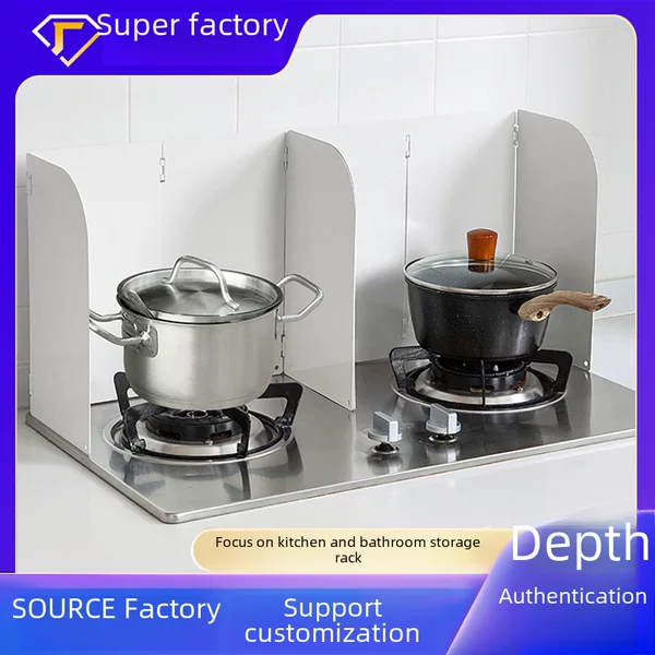 Kitchen oil baffle heat insulation board foldable gas stove cooking oil-proof sticker easy to clean oil fume baffle