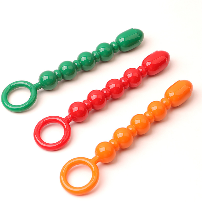 Lotus Flower Anal Beads, TPE Training Toy, Colorful Orange, Boxed — detail image 8