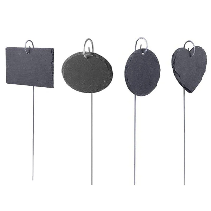 Fabricantes mayoristas etiquetas de plantas de pizarra etiquetas de flores etiquetas de árboles frutales etiquetas de acero inoxidable jardín