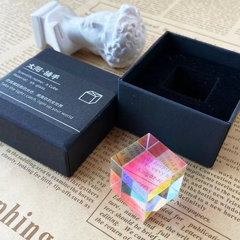 Sun Catcher combinación de colores Prisma Cubo Luz colorido refracción galvanoplastia decoración escritorio sol mujer regalo cumpleaños