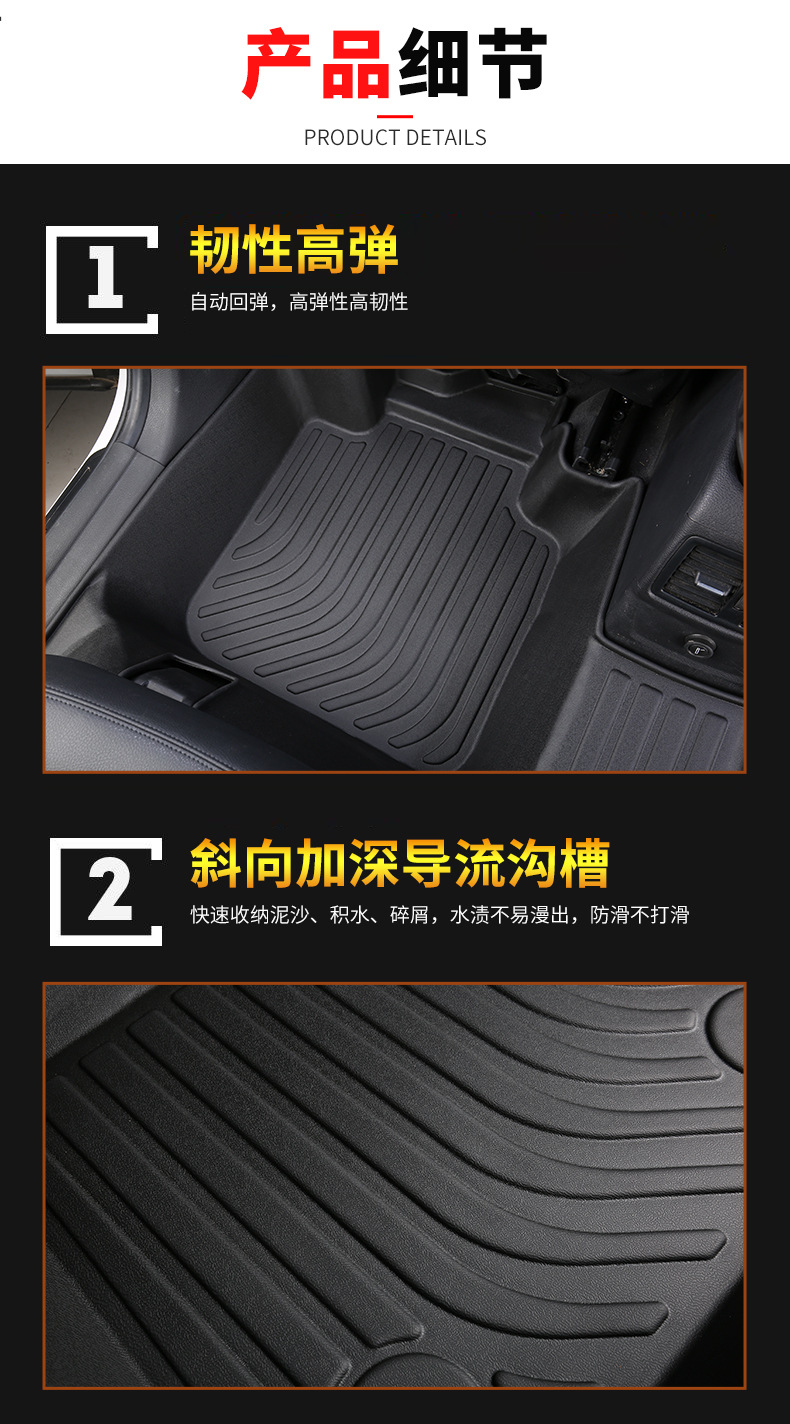 Tpe Car Floor Mats, Specially Designed for Specific Vehicles, Environmentally Friendly, Odorless, Waterproof, Wear-Resistant, Non-Slip, Fully Enclosed Tpe Injection-Molded Car Floor Mats