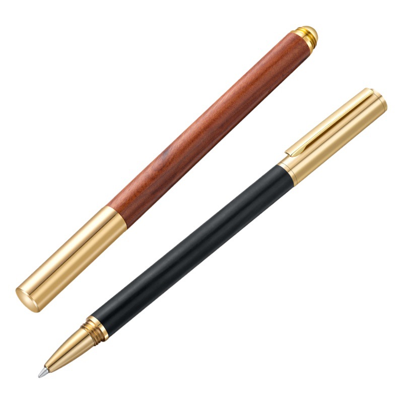 High-end business solid wood brass metal neutral signature pen wood bead pen red sandalwood gift gift pen suit