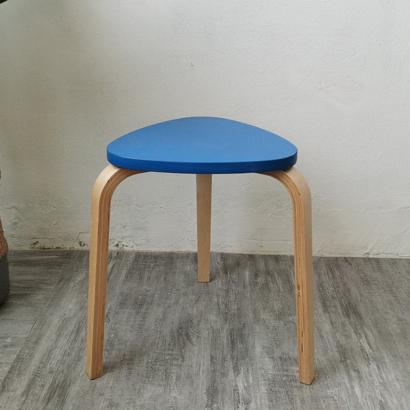 Taburete nórdico simple y moderno taburete de abedul apilables colorido taburete de silla baja taburete doméstico taburete redondo japonés