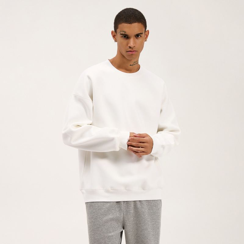 Suéter de inverno novo, modelo pulôver, 420g, em imitação de algodão, gola redonda, suéter casual e versátil para casais._voghion.com
